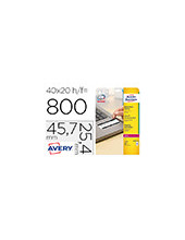ETIQUETA ADH. AVERY 45,7X25,4MM PERMANENTE LASER BL.CAJA 800 UD. 2