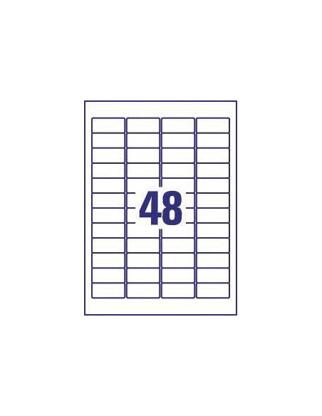 ETIQUETA ADH. AVERY 45,7X25,4MM PERMANENTE LASER BL.CAJA 800 UD.