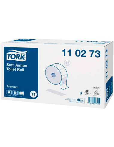 PAPEL HIGIENICO TORK JUMBO SUAVE 2 CAPAS 360 MT T1 PAQUETE 6 ROLLOS