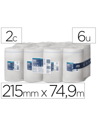 PAPEL SECAMANOS TORK EXTRA 215MM.LARGO 74,9 MT 2 CAPAS M1 11 UD.