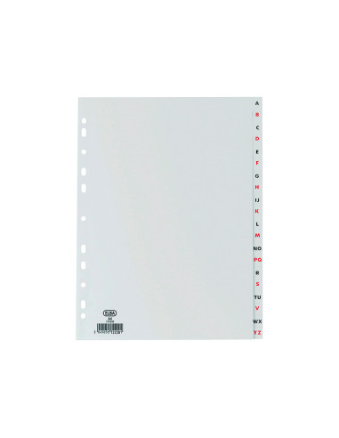 SEPARADOR ALFABETICO ELBA PLASTICO 120 MC FOLIO 16 TALADROS A-Z GRIS