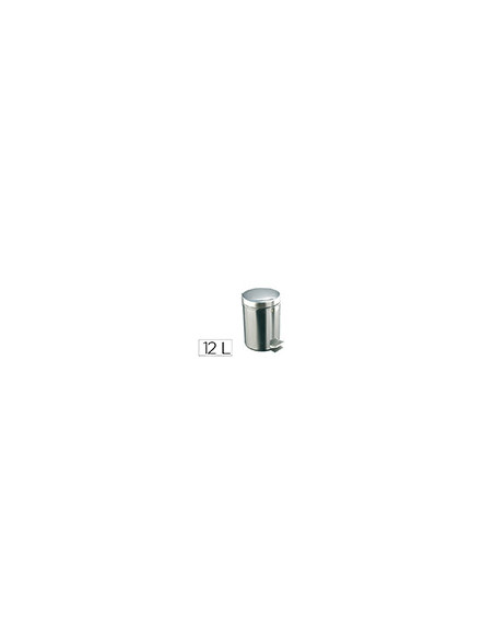 PAPELERA PEDAL ACERO INOXIDABLE BRILLO 12 L 400X250X300 MM