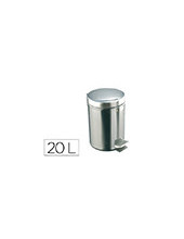 PAPELERA PEDAL ACERO INOXIDABLE BRILLO 20 L 435X295X350 MM 2