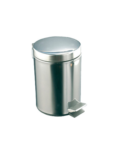 PAPELERA PEDAL ACERO INOXIDABLE BRILLO 20 L 435X295X350 MM