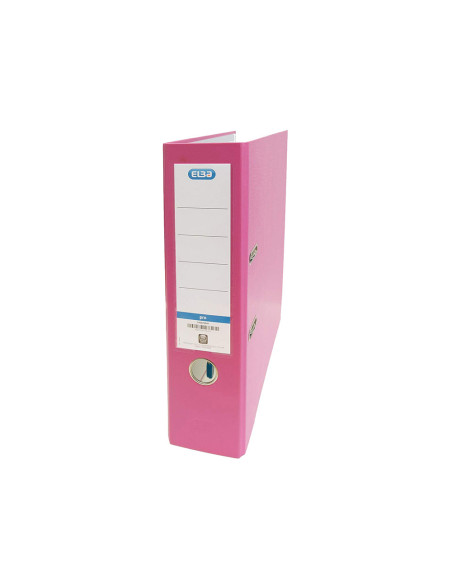 ARCHIVADOR PALANCA ELBA FL CARTON FORRADO PVC RADO LOMO 80MM ROSA