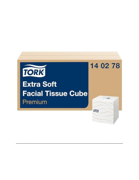 PAÑUELOS FACIALES TORK EXT SUAVE 2 CAPAS 20,9X20 CM CUBO 100 UNIDADES