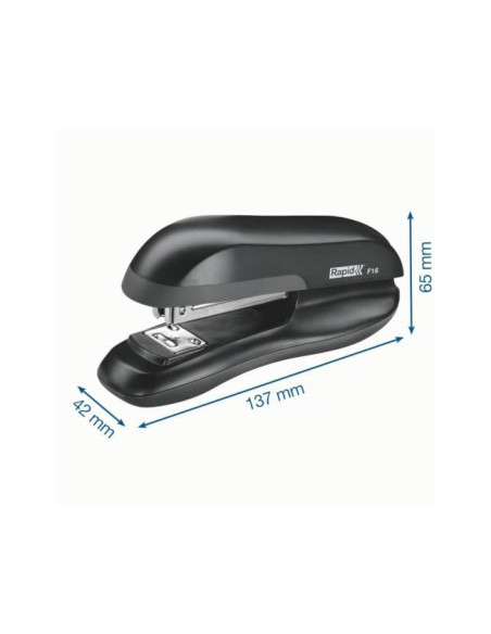 GRAPADORA RAPID F16 PLASTICO ABS COLOR NEGRO CAP. 30H 24/6 Y 26/6