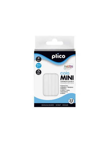 BARRA TERMOFUSIBLE PLICO MINI TRANSLUCIDA 8MM X 100MM ALTO 22 UD.