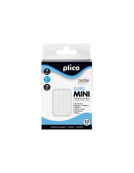 BARRA TERMOFUSIBLE PLICO MINI TRANSLUCIDA 8MM X 100MM ALTO 22 UD.