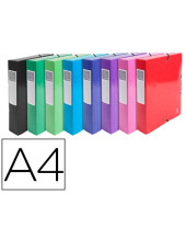 CARPETA PROYECTO EXACOMPTA CARTON LUSTRADO PLAST.A4 80MM SURT.