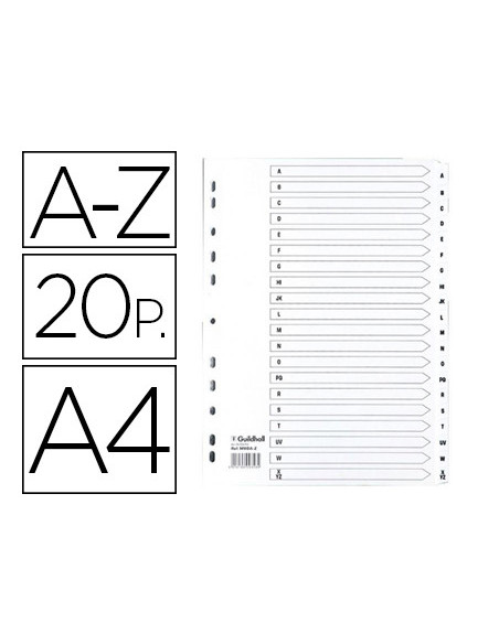 SEPARADOR EXACOMPTA CARTULINA BL A-Z 20 SEP A4 11TAL.