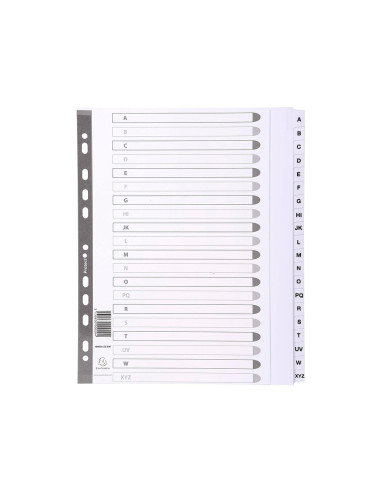 SEPARADOR EXACOMPTA CARTULINA BL A-Z 20 SEP A4 11TAL.