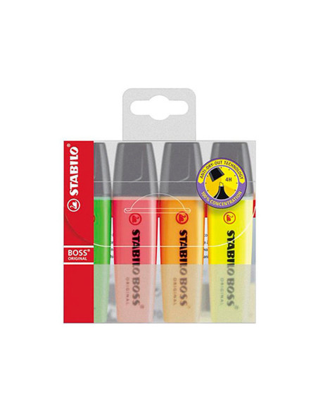 ROTULADOR STABILO BOSS FLUORESCENTE 70  4 UD.SURT.