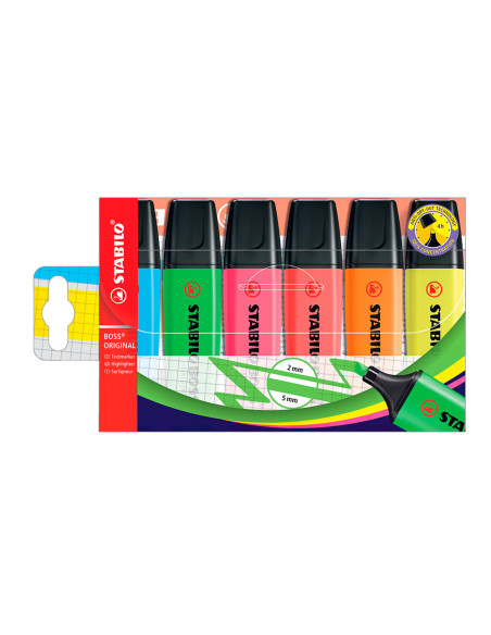 ROTULADOR STABILO BOSS FLUORESCENTE 70  6 UD.SURT.
