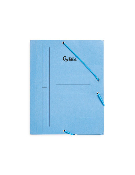 CARPETA GOMAS LIDERPAPEL A5 CARTON 3 SOLAPAS AZ.