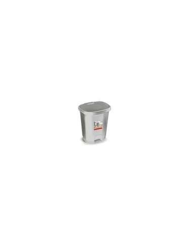 CONTENEDOR PLASTICFORTE PLAST.TAPADERA PEDAL 18LT.PLATA 330X280X405MM