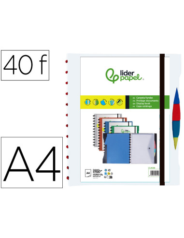 CARPETA LIDERPAPEL A4 40 FUNDAS INTERC.5 SEP Y GOMILLA LOMO PERSO.TPT
