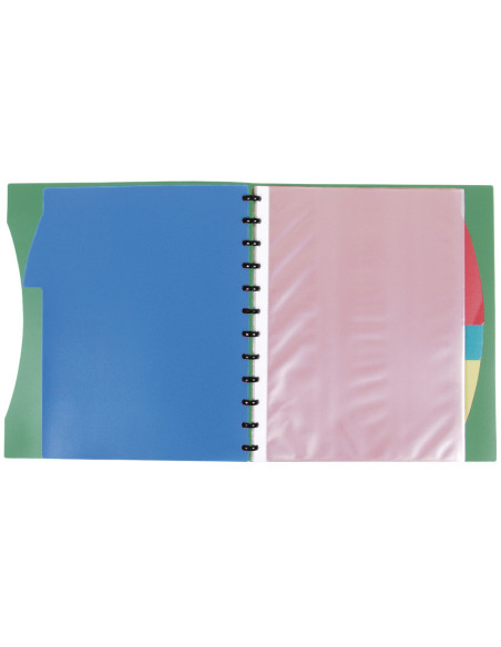 CARPETA LIDERPAPEL A4 40 FUNDAS INTERC.5 SEP Y GOMILLA LOMO PERSO.VE.