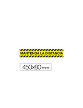 CINTA ADH. SEÑAL "MANTENGA DISTANCIA SEGURIDAD" PVC 165MC 450X80MM 2