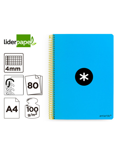 CUADERNO ESP.LIDERPAPEL A4 ANTARTIK T.DURA 80H 100GR 4MM MARGEN AZ.