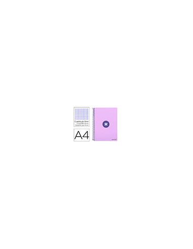 CUADERNO ESP.A4 ANTARTIK T.DURA 80H 100GR 4MM MARGEN LAVANDA