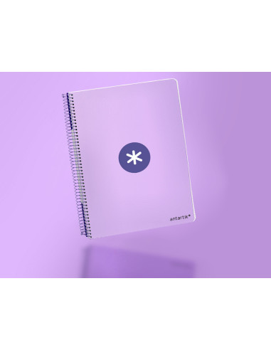 CUADERNO ESP.A4 ANTARTIK T.DURA 80H 100GR 4MM MARGEN LAVANDA