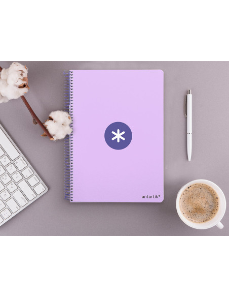 CUADERNO ESP.A4 ANTARTIK T.DURA 80H 100GR 4MM MARGEN LAVANDA
