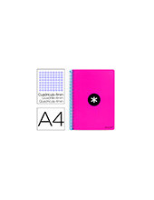 CUADERNO ESP.A4 ANTARTIK T.DURA 80H 100GR 4MM MARGEN ROSA FLUOR 2