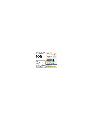 ETIQUETA ADH.AVERY TICO SATINADO ORO/PLATA LASER PK.DE 626 UD. SURT.