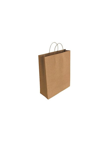 BOLSA KRAFT RECICLADO ASA RETORCIDA LISO NATURAL L 320X140X400MM
