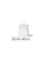 BOLSA PAPEL BASIKA CELULOSA BL.ASA RETORCIDA "L" 320X140X400MM 2