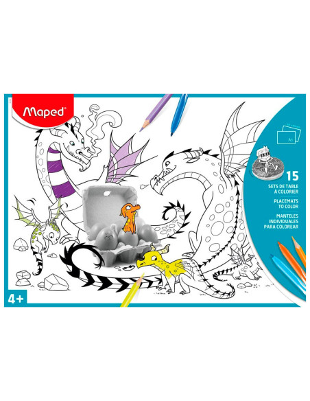 MANTEL COLOREAR MAPED INDIVIDUAL A3 PK.DE 15 UD.SURTIDAS