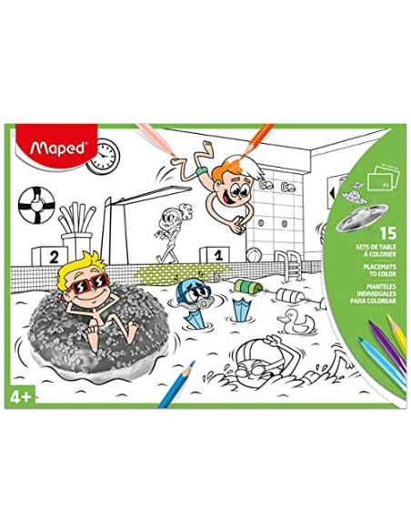 MANTEL COLOREAR MAPED INDIVIDUAL A3 PK.DE 15 UD.SURTIDAS