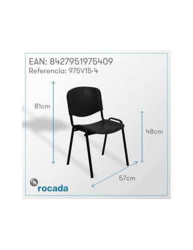 SILLA ROCADA CONFIDENTE ESTRUCTURA MET.RESPALDO ASIENTO POLIMERO NG.