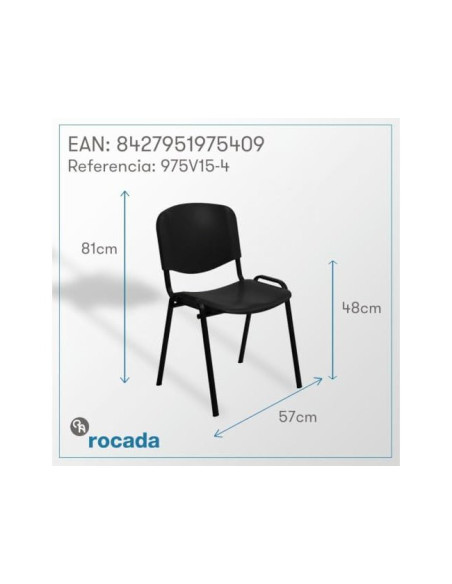 SILLA ROCADA CONFIDENTE ESTRUCTURA MET.RESPALDO ASIENTO POLIMERO NG.