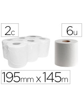 PAPEL SECAMANOS DAHI 2 CAPAS CELULOSA  195MM X 145MT.PAQUETE 6 ROLLOS