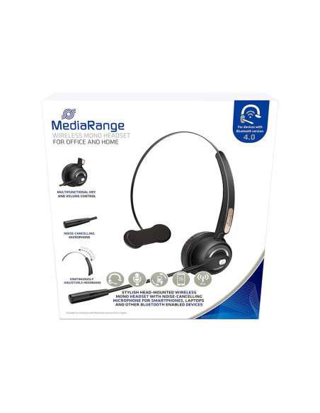 AURICULAR MEDIARANGE MONOAURAL DIADEMA INALAMBRICO BT.MICROFONO