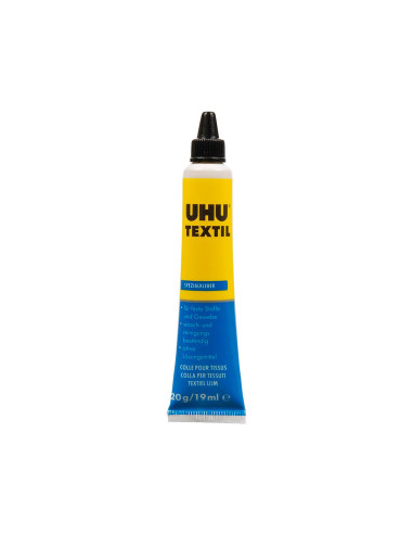 PEGAMENTO UHU ESPECIAL TEXTIL TUBO 20GR.EN BLISTER