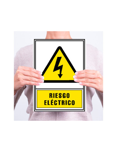PICTOGRAMA ARCHIVO 2000 RIESGO ELECTRICO PVC AM. LUMINISCEN 210X297MM