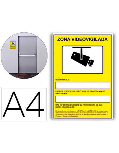 PICTOGRAMA ARCHIVO 2000 CAM. VIG. GRABAC 24H PVC AM. LUMINIS. 210X297