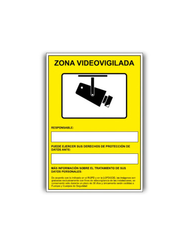 PICTOGRAMA ARCHIVO 2000 CAM. VIG. GRABAC 24H PVC AM. LUMINIS. 210X297