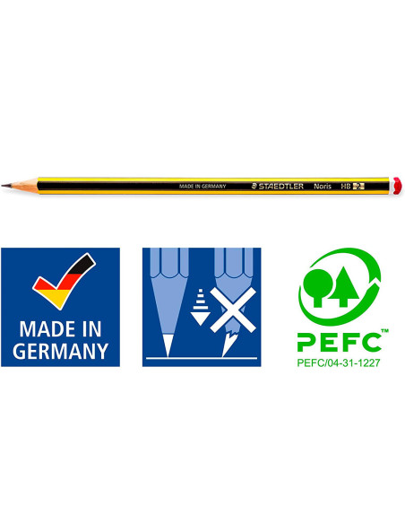 LAPICES GRAFITO STAEDTLER NORIS N 2 HB BLISTER 10 UD.