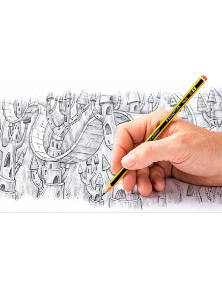 LAPICES GRAFITO STAEDTLER NORIS N.2 HB 3 UD.