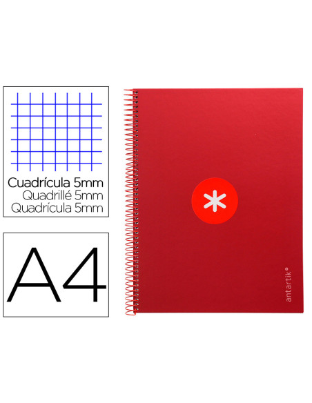CUADERNO ESP.A4 MICRO ANTARTIK T.FORRADA 80H 90GR.5MM 1B.4 TAL.FRAMB.