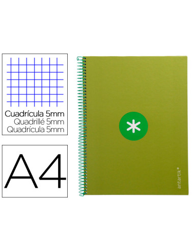 CUADERNO ESP.A4 MICRO ANTARTIK T.FORRADA 80H 90GR.5MM 1B.4 TAL.VE.