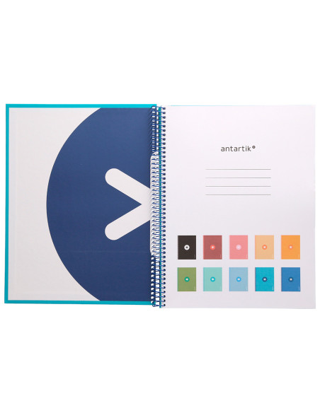 CUADERNO ESP.A4 MICRO ANTARTIK T.FORRADA 80H 90GR.5MM 1B.4 TAL.TURQ.