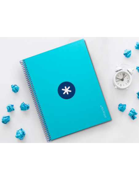 CUADERNO ESP.A4 MICRO ANTARTIK T.FORRADA 80H 90GR.5MM 1B.4 TAL.TURQ.