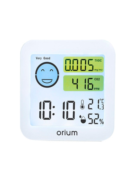 MEDIDOR AIRE ORIUM QUAELIS 20 MEDIDO C02 COV SUP 30 M2 LCD BL.64X56MM