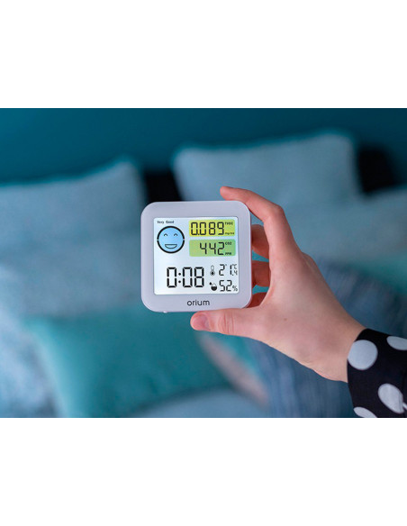 MEDIDOR AIRE ORIUM QUAELIS 20 MEDIDO C02 COV SUP 30 M2 LCD BL.64X56MM