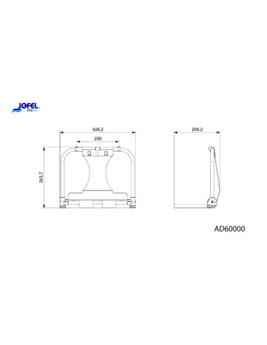 PORTABOBINA INDUSTRIAL JOFEL METALICO MURAL 500 M 435X416X285MM